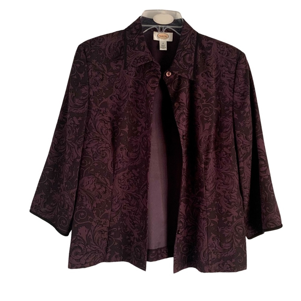 Talbots Lightweight Blazer For Women - Comfortable Purple & Black Size 12